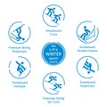 Winter sports icons set, vector pictograms Royalty Free Stock Photo