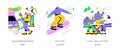 Winter sports isolated cartoon vector illustrations. Royalty Free Stock Photo