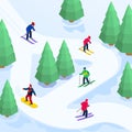 Winter Sports Isometric Composition