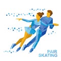 Winter sports - Pair Figure Skating. Man and woman on ice