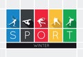 The winter sports, silhouettes