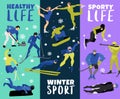 Winter Sports Vertical Banners