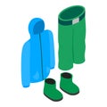 Winter sportswear icon, isometric style