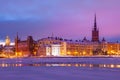 Winter Stockholm on sunrise Royalty Free Stock Photo