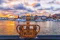 Winter Stockholm at sunset, Sweden Royalty Free Stock Photo