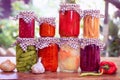 Winter stores, vegetables  in jars Royalty Free Stock Photo