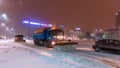 Winter storm in Bucharest city , heavy snow storm, climate change impact Royalty Free Stock Photo