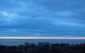 Winter Storm Clouds Over Lake Michigan Royalty Free Stock Photo