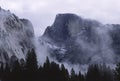 Winter storm over Half Dome in Yosemite Royalty Free Stock Photo