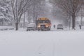 Winter Storm School Bus Stop