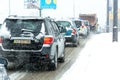 Winter storm traffic Royalty Free Stock Photo