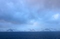 Winter stormy light in Lofoten Archipelago, Norway, Europe. Royalty Free Stock Photo