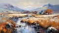 Winter Stream: A Charming Scottish Landscape Painting