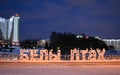 Winter night view cityscape Minsk Belarus