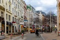 Winter street at daytime in Vienna, Austria