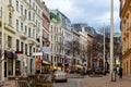 Winter street at daytime in Vienna, Austria