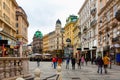 Winter street at daytime in Vienna, Austria