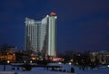 Winter night view cityscape Minsk Belarus