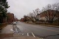 Winter street view Bangor Maine USA