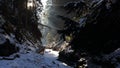 Winter in Sucha Bela gorge , Slovensky raj National park , Slovakia