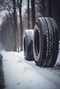 Winter and summer tires on the road AI generated