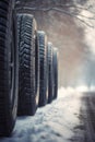 Winter and summer tires on the road AI generated