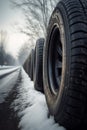 Winter and summer tires on the road AI generated