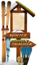 Winter Summer Wooden Signage