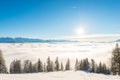 Winter sun on a blue sky. Alps Royalty Free Stock Photo