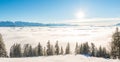 Winter sun on a blue sky. Alps Royalty Free Stock Photo