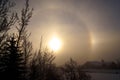 Winter Sundog in Calgary Royalty Free Stock Photo