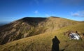 Winter sunlight and photographer shadow on Whiteless Edge