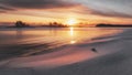 Winter sunrise on Lake Ladoga in Karelia, Royalty Free Stock Photo