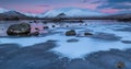 Winter Sunrise at Lochan na h-achlaise, Glencoe Royalty Free Stock Photo