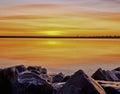 Winter Sunrise Over A Calm Colorado Lake