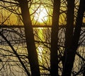 Winter Sunrise Over A Calm Colorado Lake Royalty Free Stock Photo