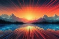 Winter Sunrise over Mountains - Generative AI