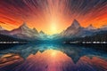 Winter Sunrise over Mountains - Generative AI