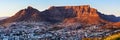 Winter sunrise over Table Mountain and Devils` Peak Royalty Free Stock Photo