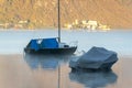 Lake Orta winter sunrise panorama. Color image Royalty Free Stock Photo