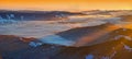 Winter sunrise panorama in mountains Royalty Free Stock Photo