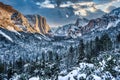 Winter Sunrise after a Storm on the Valley, Yosemite National Park, California Royalty Free Stock Photo