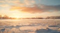 Winter Sunrise A Stunning Scenic Image Of A Snow Covered Field In Rural Finland