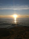 Winter sunset on the beach