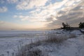 Winter sunset by the beach Royalty Free Stock Photo