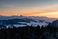 Winter sunset in the Bernese Alps