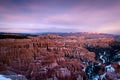 Winter sunset colors of Bryce canyon Royalty Free Stock Photo