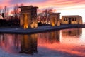 Winter sunset in a egyptian temple