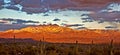 Winter sunset on the Four Peaks Royalty Free Stock Photo