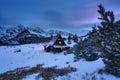 Winter sunset on Hala Gasienicowa in the Tatra Mountains, Poland